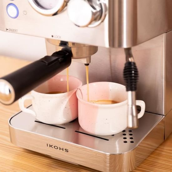 Cafetera Expresso Kaffeta IKOHS 2 salidas 1100W capacidad 1,25L Presión 20  Bares espumador de leche – SQUARE ELECTRONICO